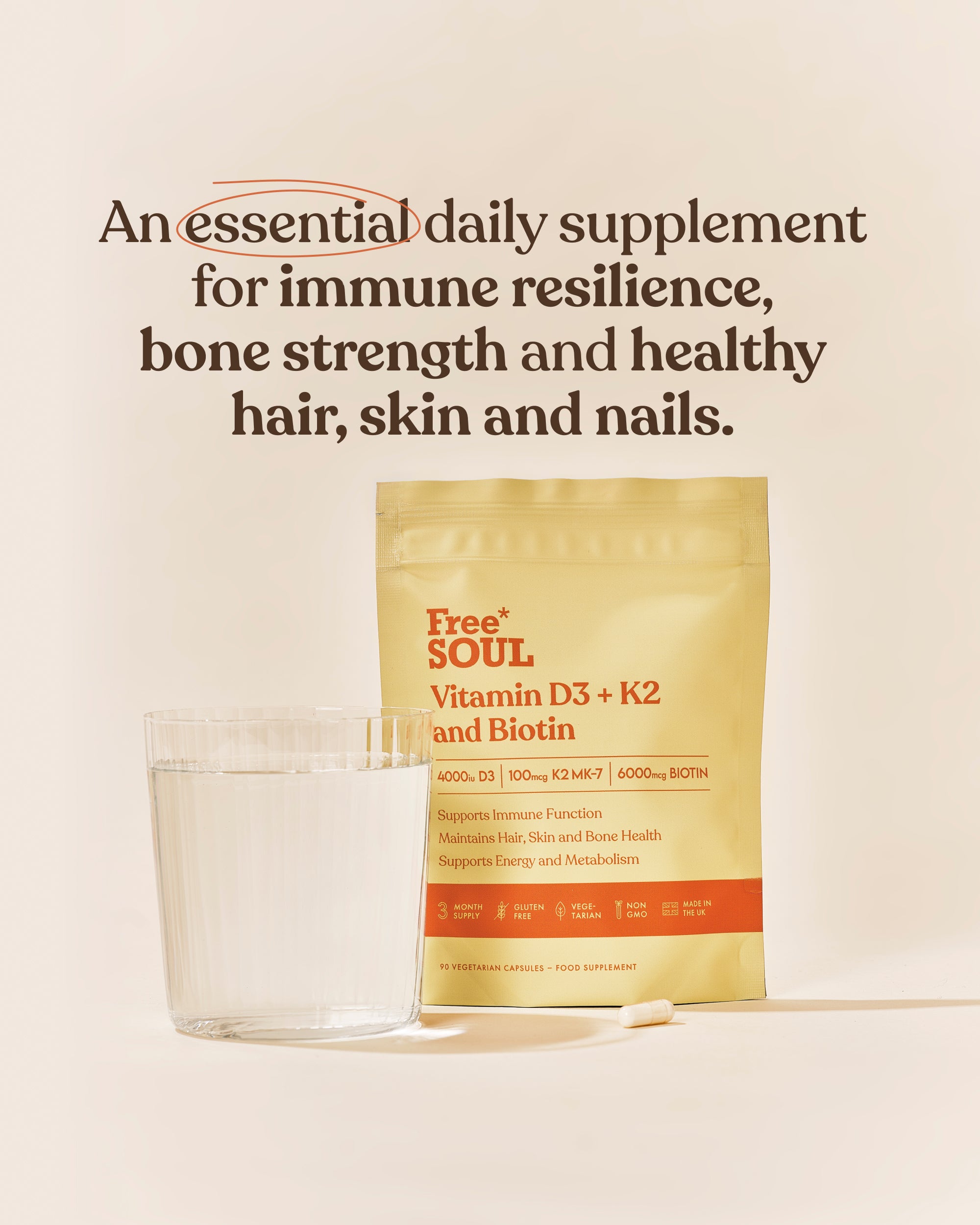 Vitamin D3 + K2 and Biotin