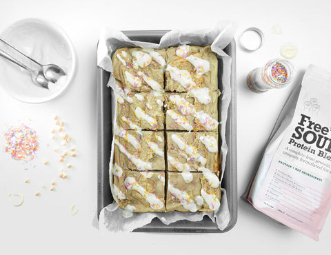 Protein for women birthday cake blondies recipe